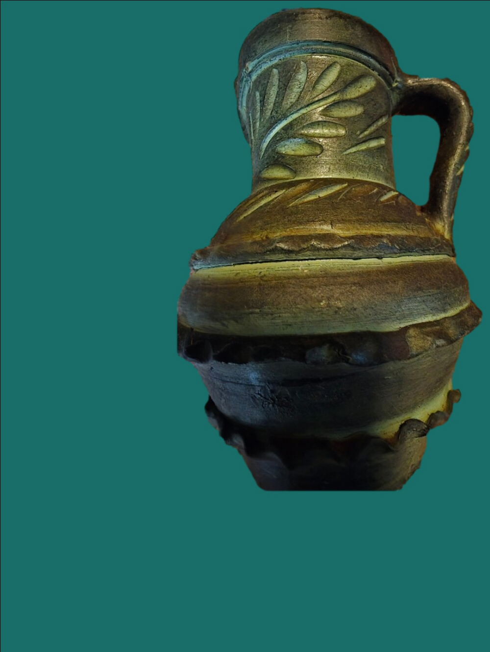 Vintage Green Ceramic Pitcher